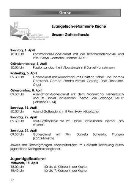 15. April - Gemeinde Neftenbach