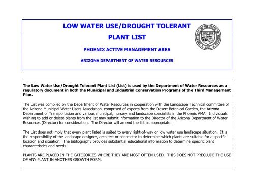 Low Water Use Drought Tolerant Plant List