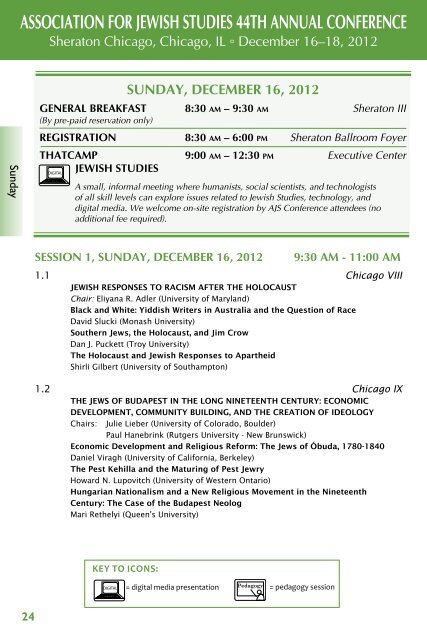 AssociAtion for Jewish studies 44th AnnuAl conference