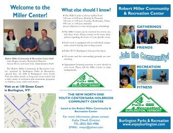 Welcome to the Miller Center! - Burlington Parks and Recreation