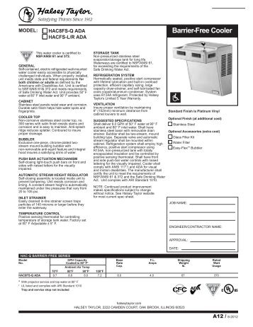 Spec Sheet - Halsey Taylor