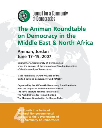 The Amman Roundtable on Democracy in the Middle East & North ...