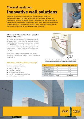 Ytong Thermal Insulation: innovative wall solutions - Xella UK