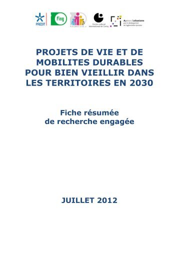 projets de vie et de mobilites durables pour bien vieillir dans les ...