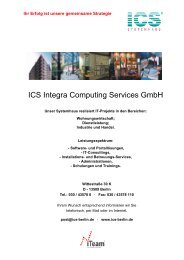 ICS Portfolio - ICS Integra Computing Services GmbH