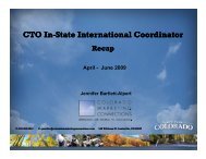 CTO In-State International Coordinator State ... - Colorado.com