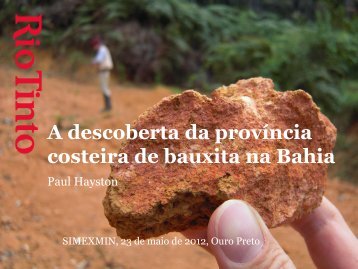 A descoberta da provÃ­ncia costeira de bauxita na Bahia - ADIMB