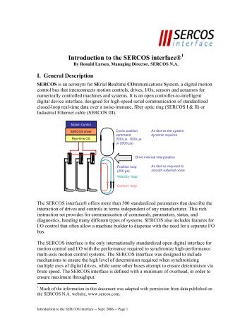 Introduction To The SERCOS interfaceâ¢ - Sercos N.A.