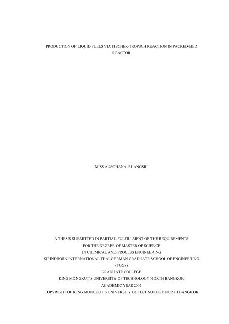 Master thesis submitted in partial fulfillment of the requirements
