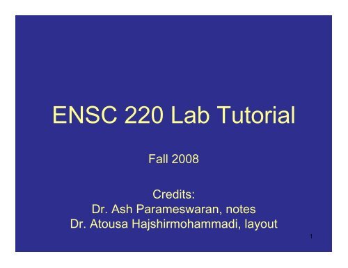 ENSC 220 Lab Tutorial