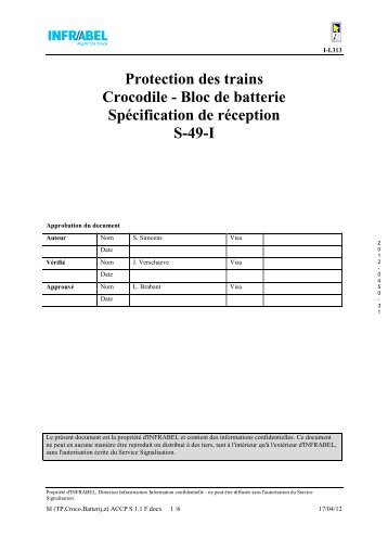 Protection des trains Crocodile - Bloc de batterie ... - Infrabel
