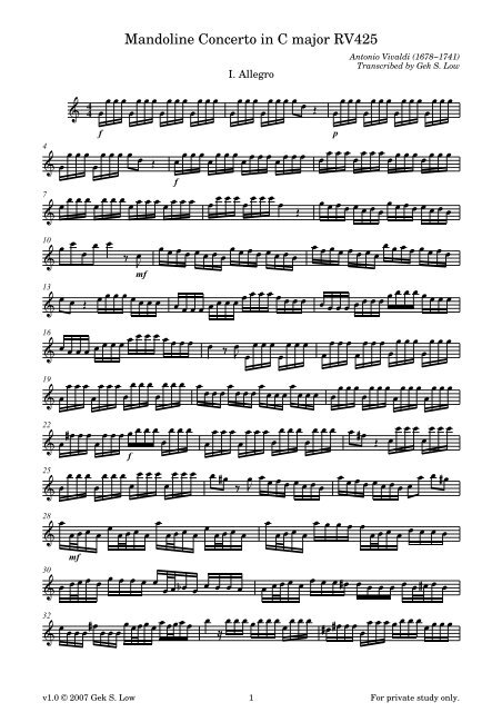 Mandolin Concerto in C major RV425