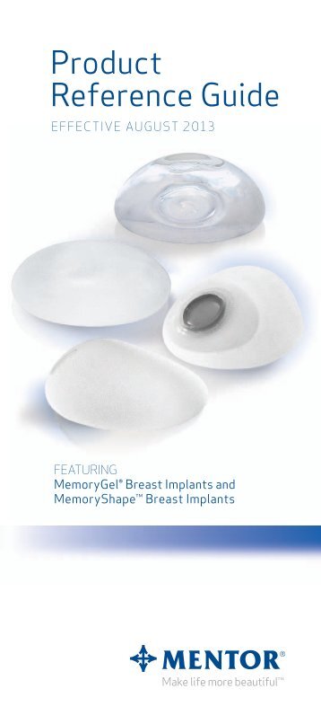 The Mentor Â® (J&J) Breast Implant Catalogue - SanFranciscoBreast ...