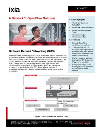 IxNetwork OpenFlow Emulation - Ixia