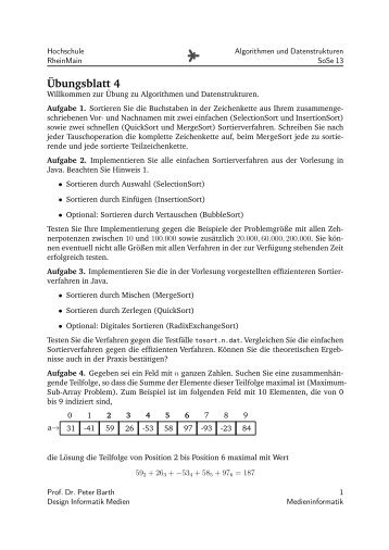 04 Sortieren - Medieninformatik - Hochschule RheinMain