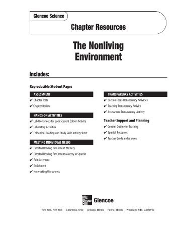 Chapter 5 Resource: The Nonliving Environment