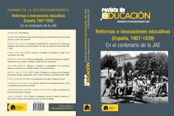 Reformas e innovaciones educativas (España,1907-1939)