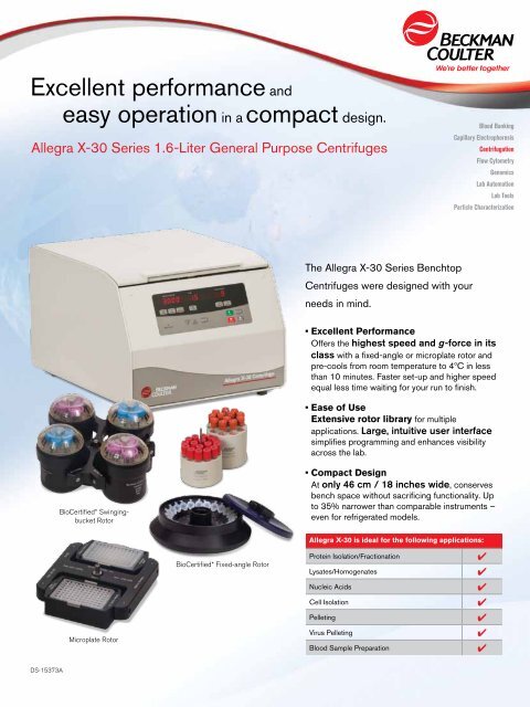 Excellent performanceand easy operationin a ... - Beckman Coulter