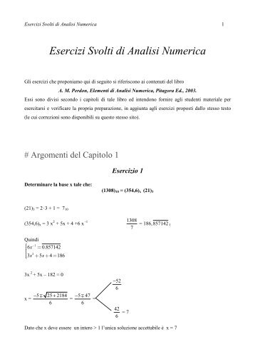 Esercizi svolti di Analisi Numerica II