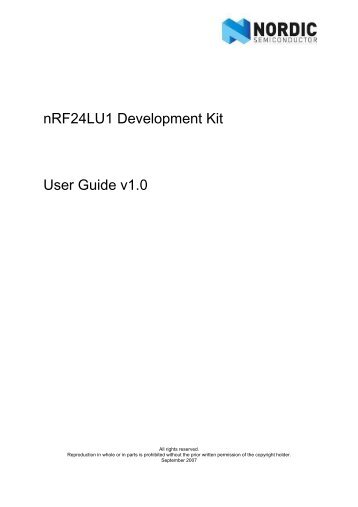 nRF24LU1 Development Kit User Guide