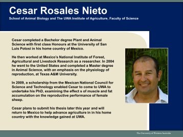 Cesar Rosales Nieto - The UWA Institute of Agriculture - The ...