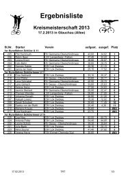 Rechenprogramm KM 13 - ESV Lok Zwickau eV - Kunstrad