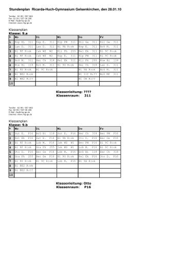 Stundenplan Kl 9 a-d_1.pdf - Ricarda-Huch-Gymnasium