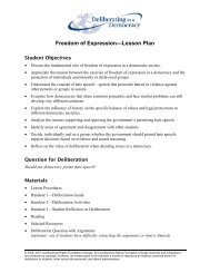 Freedom of ExpressionâLesson Plan - Deliberating in a Democracy