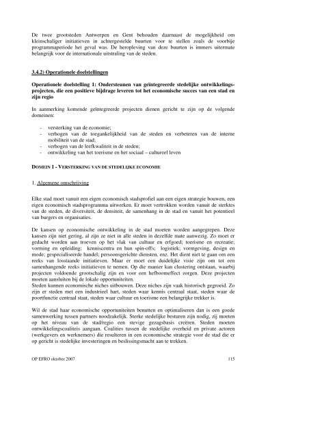 Operationeel programma 2007 - Agentschap Ondernemen