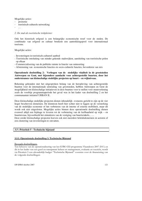 Operationeel programma 2007 - Agentschap Ondernemen