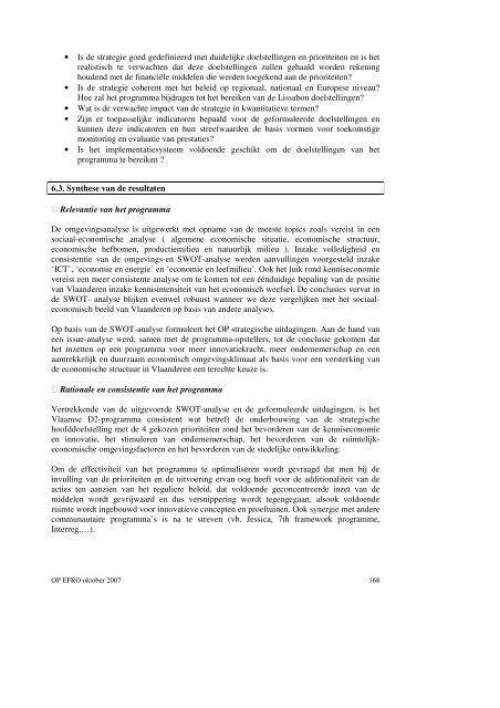 Operationeel programma 2007 - Agentschap Ondernemen