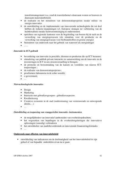 Operationeel programma 2007 - Agentschap Ondernemen