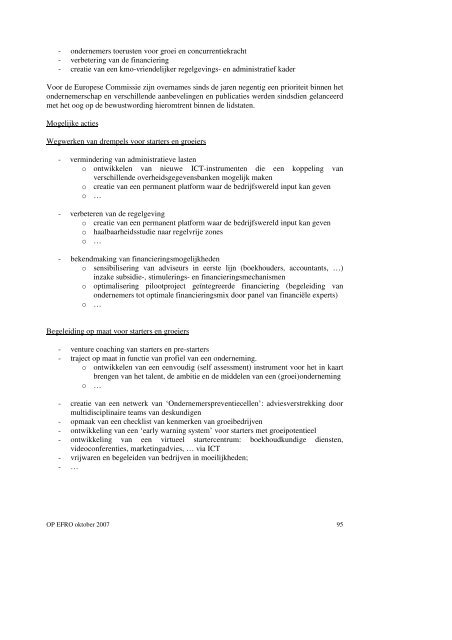 Operationeel programma 2007 - Agentschap Ondernemen