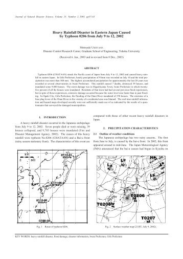 Heavy Rainfall Disaster in Eastern Japan Caused by Typhoon 0206 ...