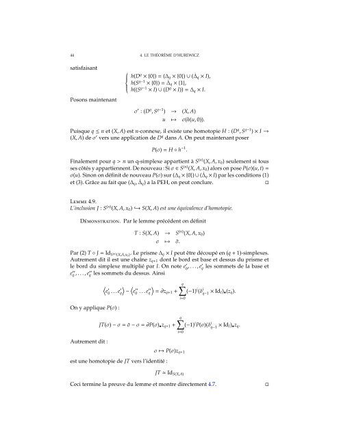 Autour des ThÂ´eor`emes d'Hurewicz - CQFD - EPFL