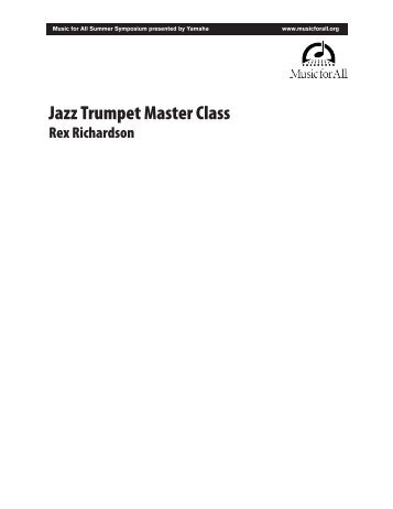 Jazz Trumpet Master Class - Music for All