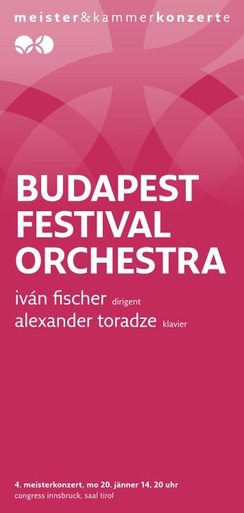 budapest festival ORCHestRa - Meister & Kammerkonzerte