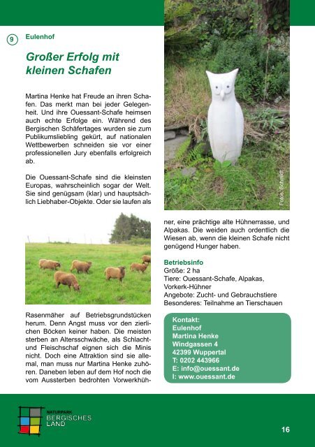 Landwirtschaft erleben - Naturpark Bergisches Land