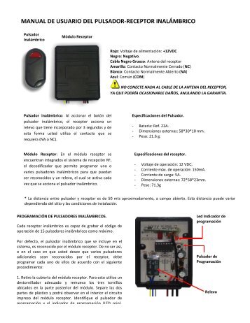 Manual Puls. InalÃ¡mbrico_Feb-2010x - Zebra Electronica