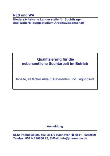 Qualifizierung fÃ¼r die nebenamtliche Suchtarbeit im Betrieb