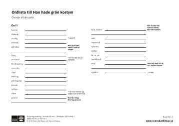 Ordlista till Han hade grÃ¶n kostym - Natur och Kultur