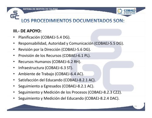 Sistema de GestiÃ³n de Calidad - Cobaej