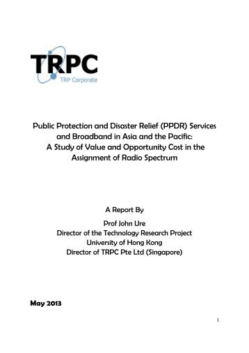 (PPDR) Services and Broadband in Asia and the Pacific - TRPC