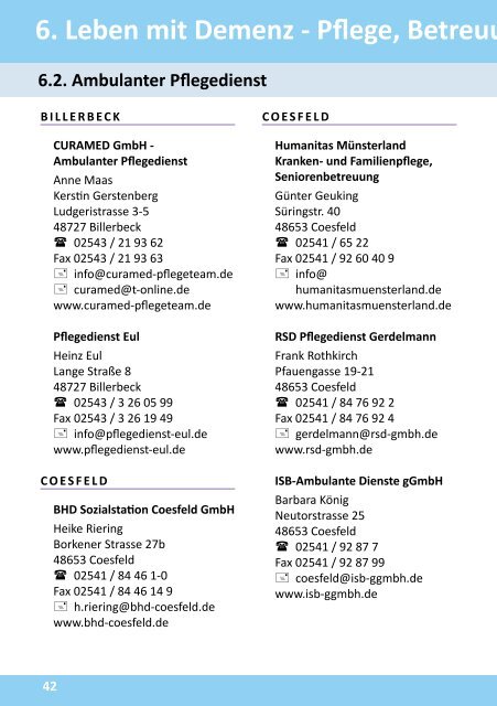 Demenz-Wegweiser für den Kreis Coesfeld