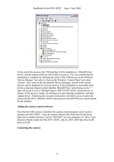 SXVF-M25C handbook - Starlight Xpress