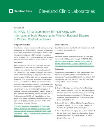 BCR/ABL p210 Quantitative RT-PCR with International Scale ...