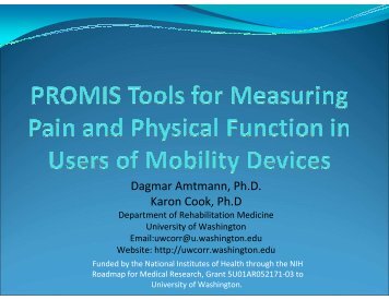 PROMIS Tools for Measuring Pain and Physical Function in the ...