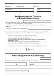 Aufnahmeantrag in die Feuerwehr und Verpflichtungserklärung ...