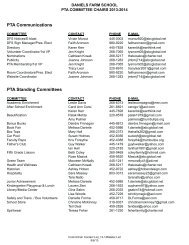 DANIELS FARM SCHOOL PTA COMMITTEE CHAIRS 2011-2012