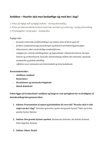 Antikken – Hvorfor skal man beskæftige sig med ... - historiedidaktik.dk